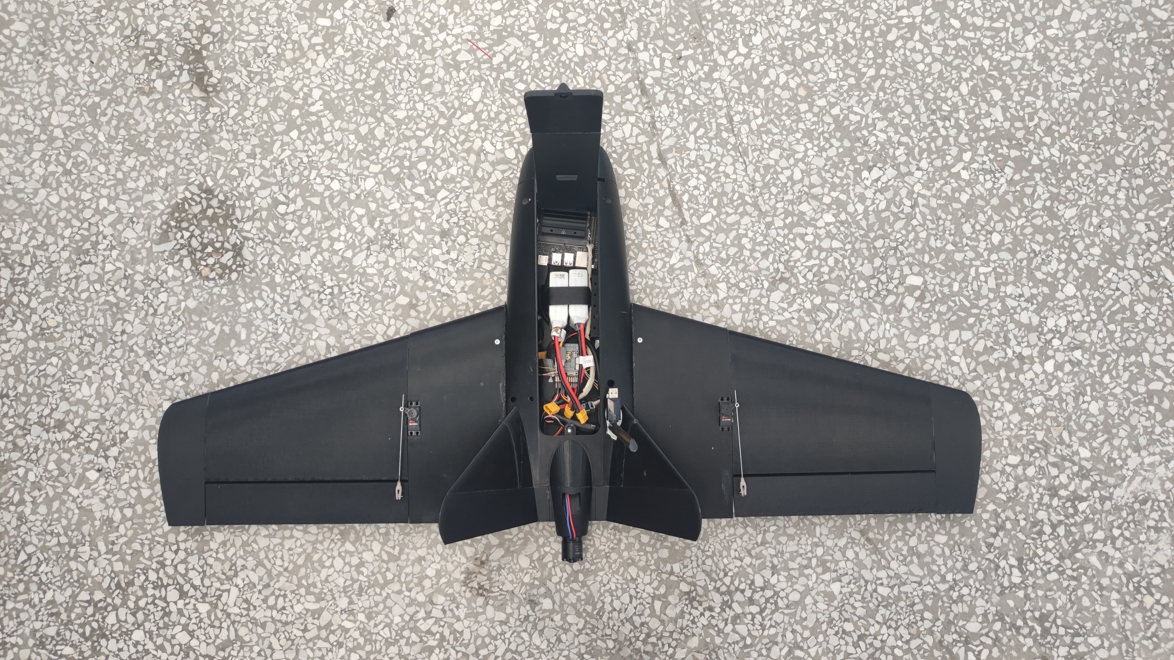Completed airframe with electronics payload installed