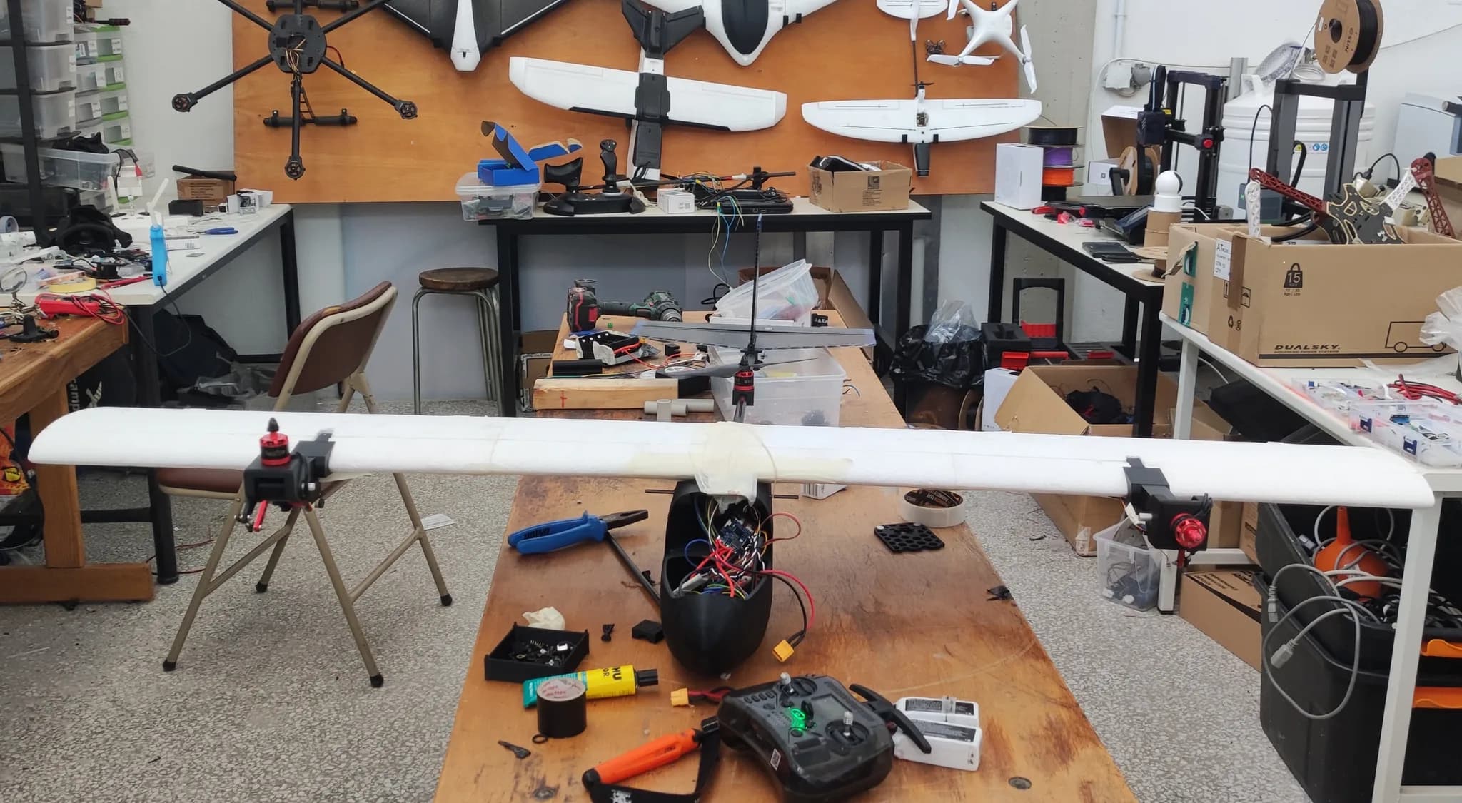 Completed Tilt-Rotor VTOL airframe in the workshop